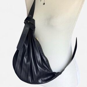 Dolce Vita Black Pleated Crossbody Bag